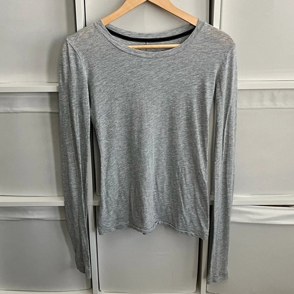Rag & Bone Grey Heathered Long Sleeve Tee Size XS - Picture 1 of 3